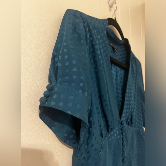 Banana Republic Blue Wrap A-Line Dress - Picture 4 of 7